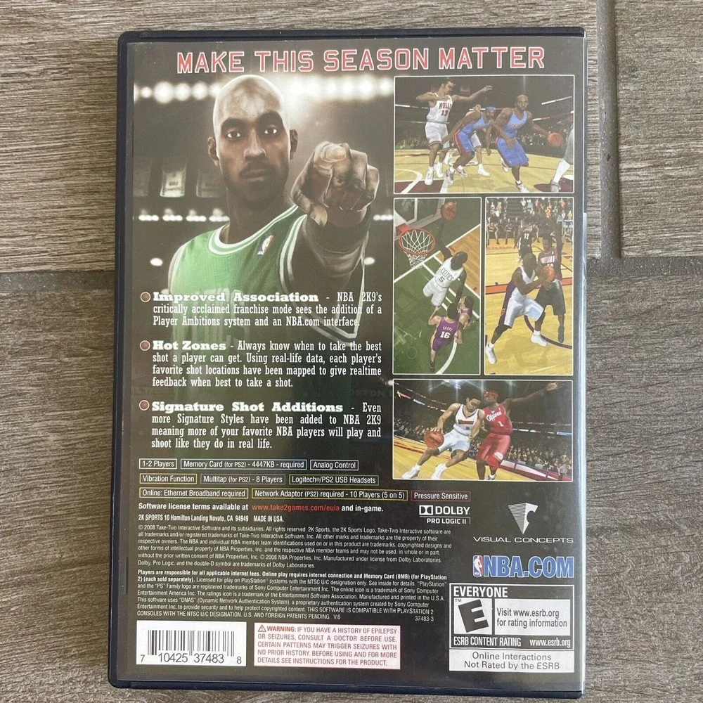 NBA 2K9 NCAA 2K7 Sony PlayStation 2 PS2 COMPLETE MANUAL  TESTED